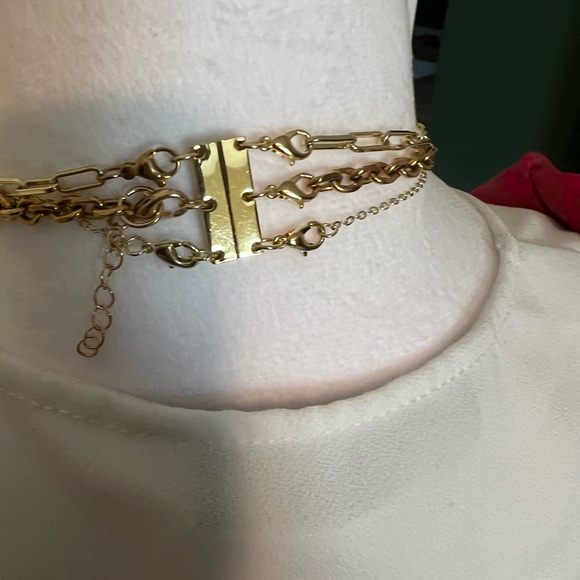 LOUIS VUITTON LOCK & KEY ON NON-LOUIS VUITTON 3 chain necklace - Picture 8 of 8